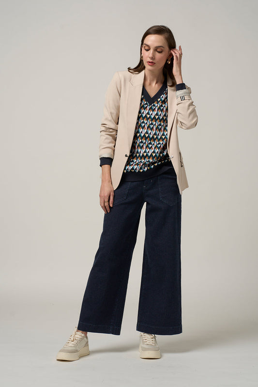  MADLY SWEETLY SECRET BLAZER - CHALK- THE VOGUE STORE