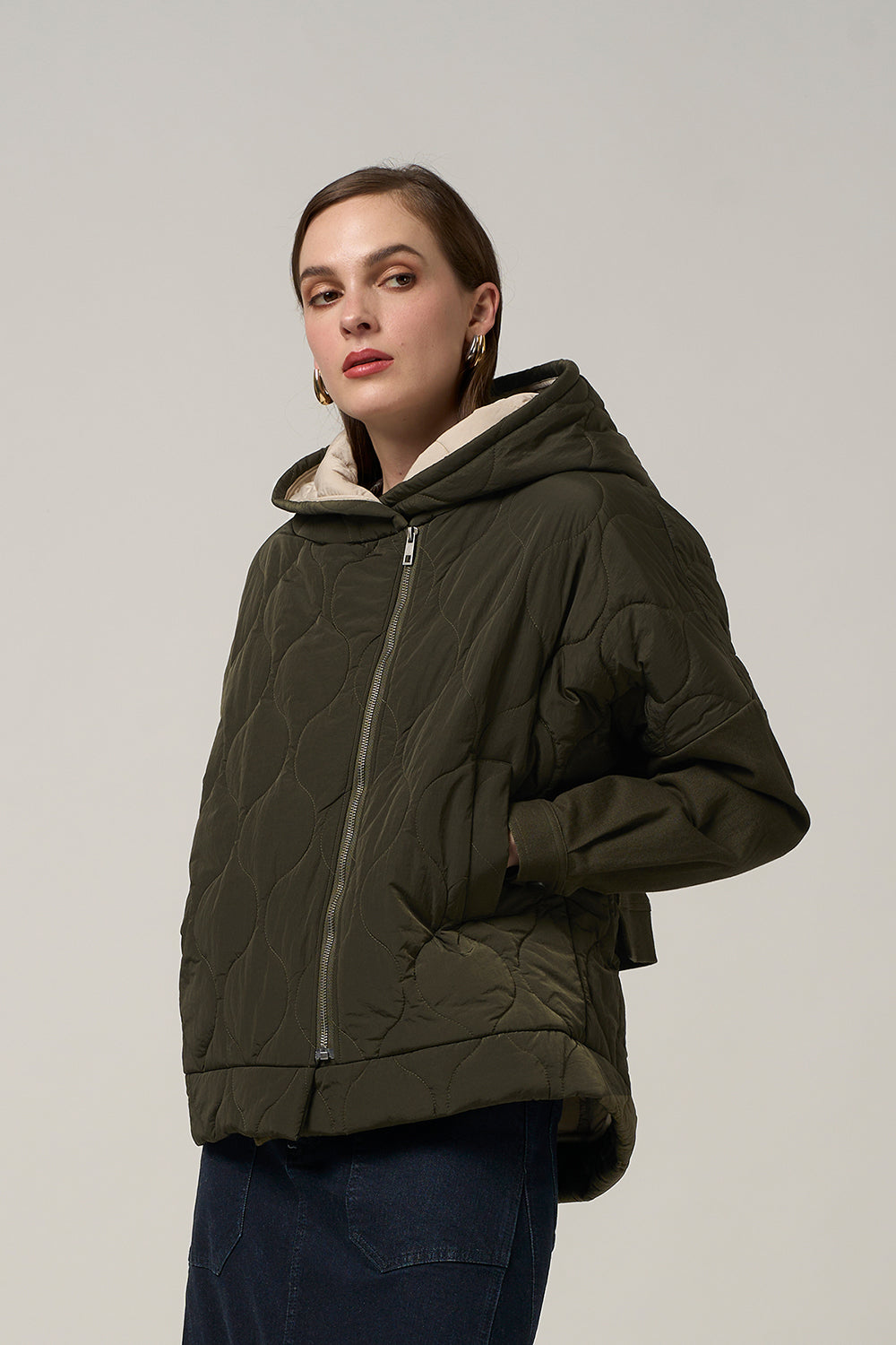 MADLY SWEETLY NOT QUILTY JACKET - KHAKI - THE VOGUE STORE