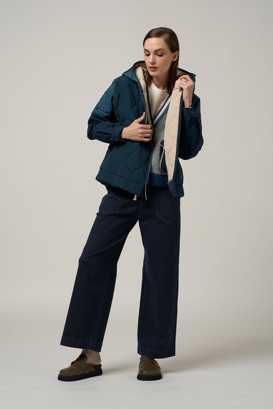 MADLY SWEETLY COMPASS CARDI - DENIM - THE VOGUE STORE
