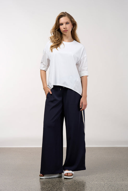 MADLY SWEETLY MIXED MEDIA TOP - WHITE - THE VOGUE STORE