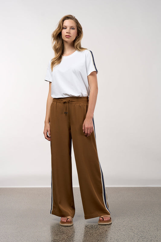 MADLY SWEETLY LINEAR PANT - CINNAMON - THE VOGUE STORE