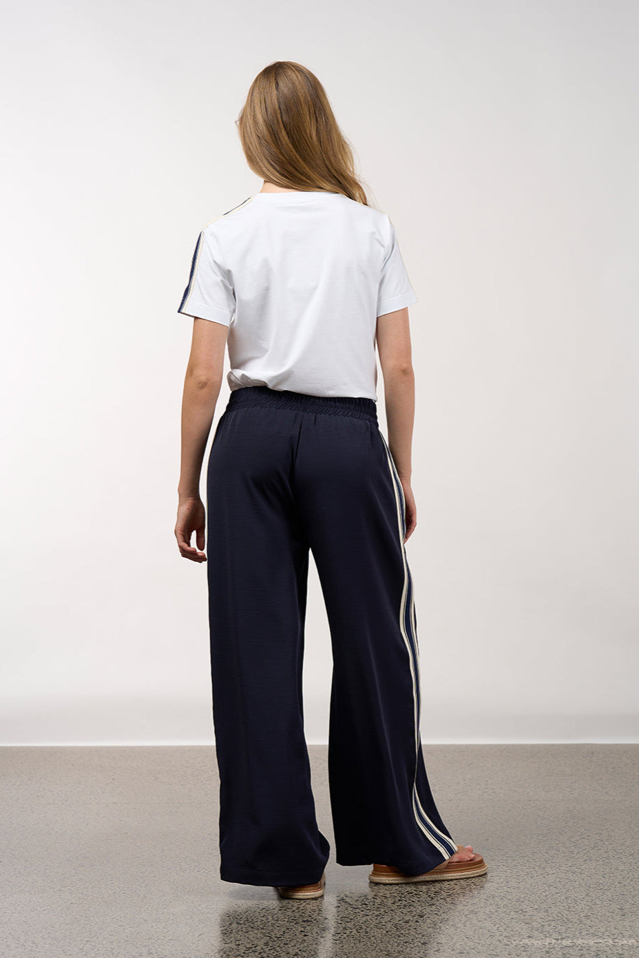 MADLY SWEETLY LINEAR PANT - NAVY - THE VOGUE STORE