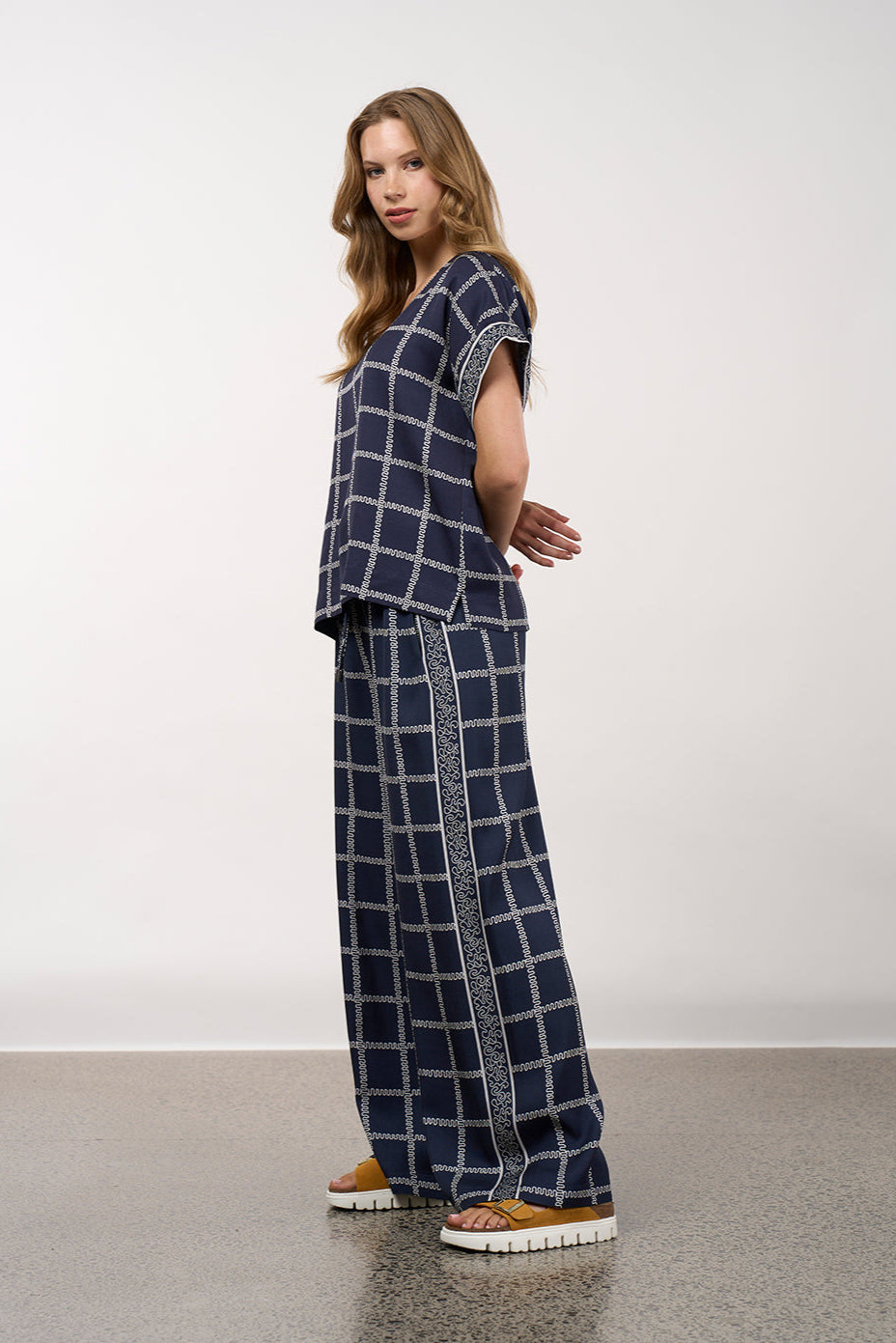MADLY SWEETLY LYRICAL PANT - NAVY BONE - THE VOGUE STORE