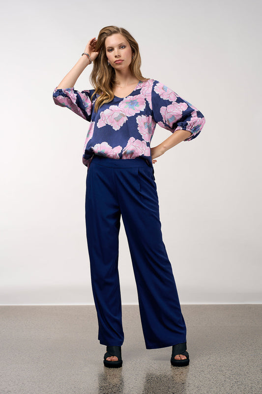 MADLY SWEETLY POETIC TOP - INK MULTI - THE VOGUE STORE