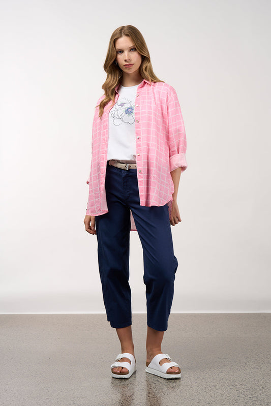 MADLY SWEETLY WAVELENGTH SHIRT - CANDY WHITE - THE VOGUE STORE