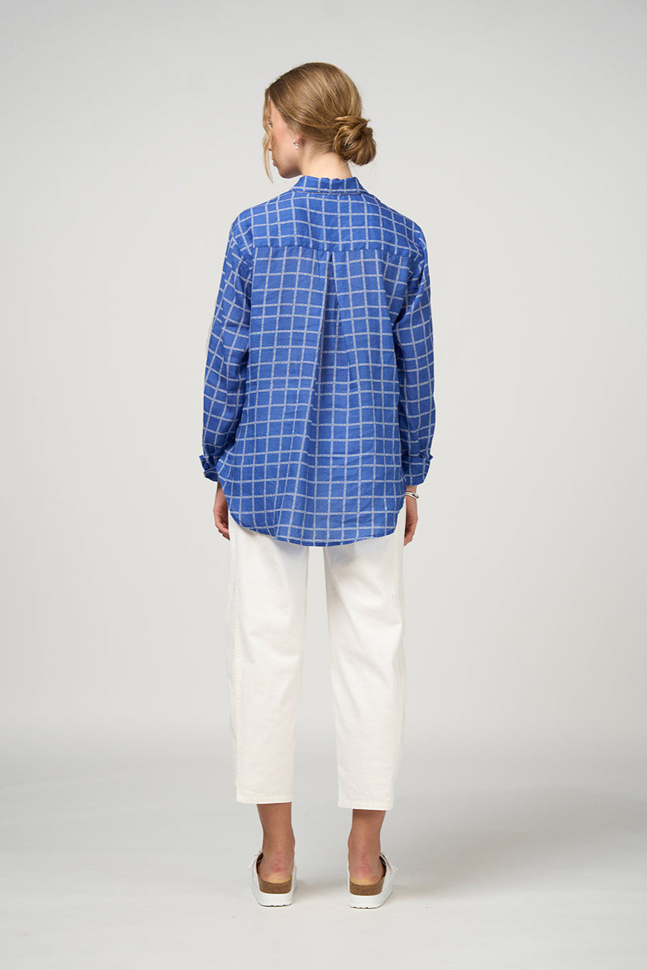 MADLY SWEETLY WAVELENGTH SHIRT - CORNFLOWER WHITE - THE VOGUE STORE