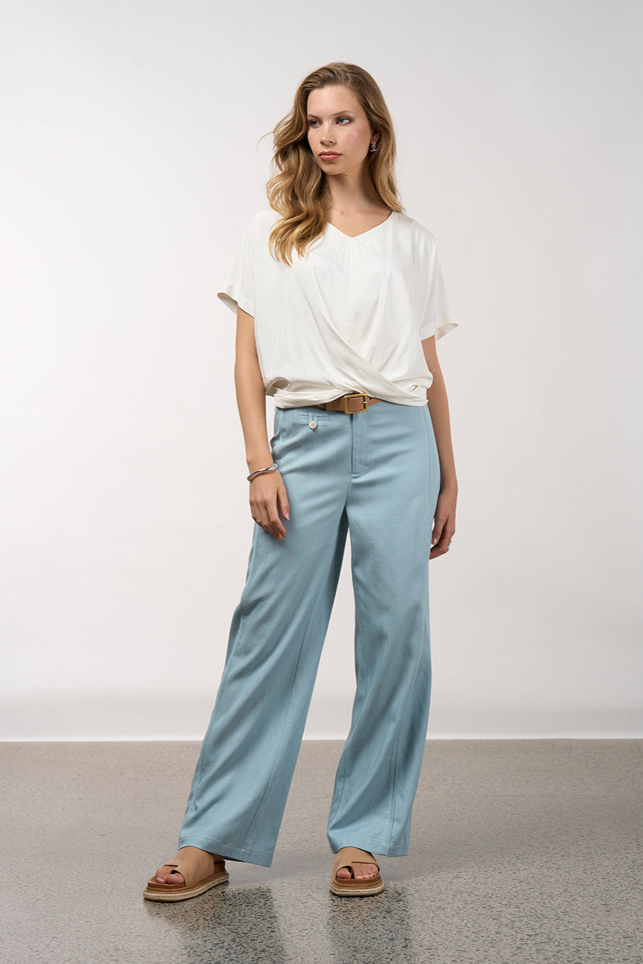 MADLY SWEETLY MERIDIAN PANT - DUCK EGG - THE VOGUE STORE