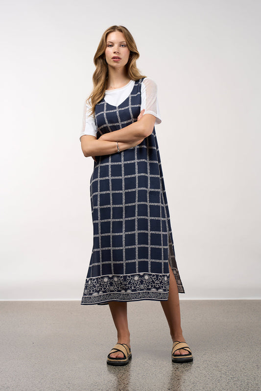 MADLY SWEETLY LYRICAL DRESS - NAVY BONE - THE VOGUE STORE