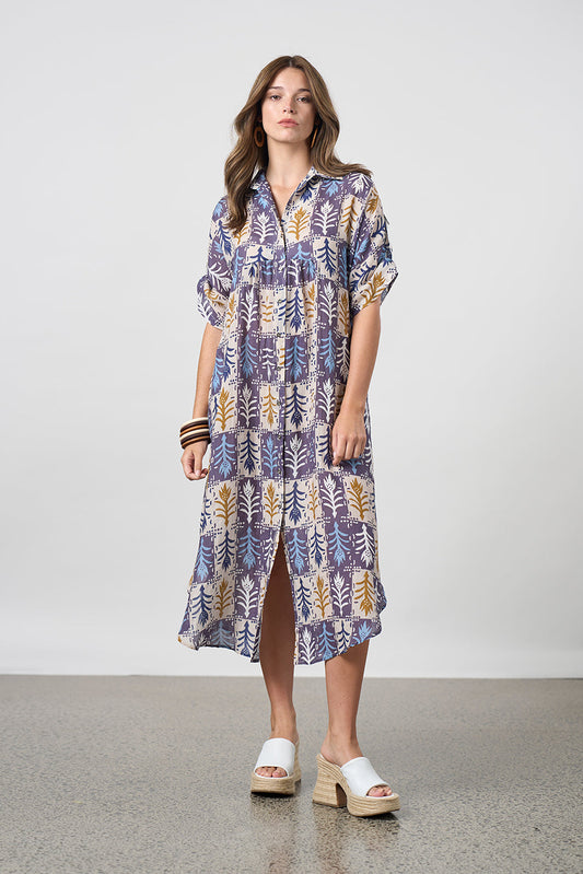 MADLY SWEETLY QUARTET SHIRT DRESS - MULTI - THE VOGUE STORE