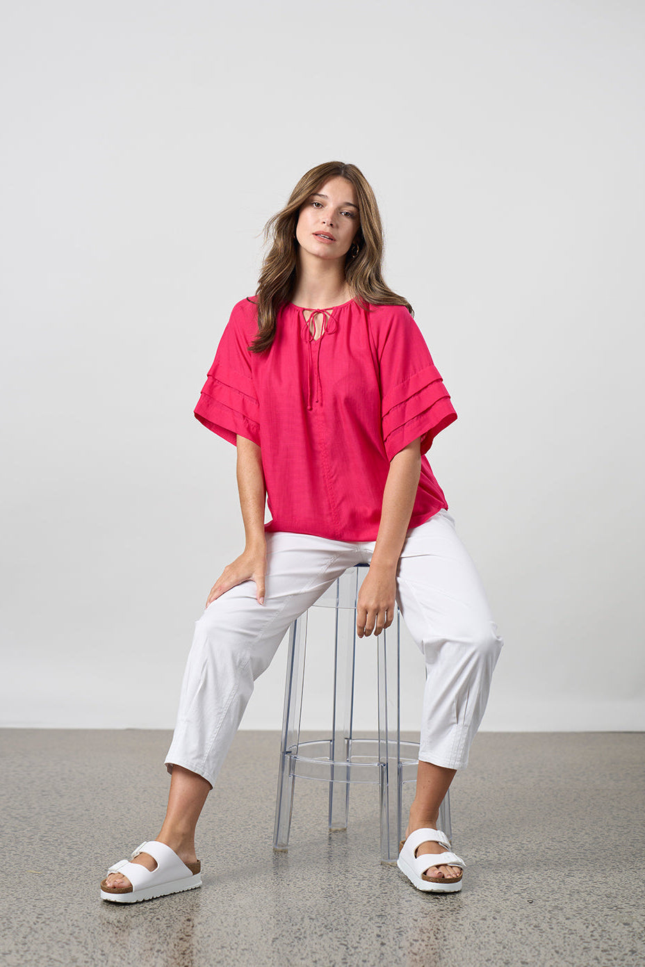 MADLY SWEETLY PARALLEL TOP - MAGENTA - THE VOGUE STORE