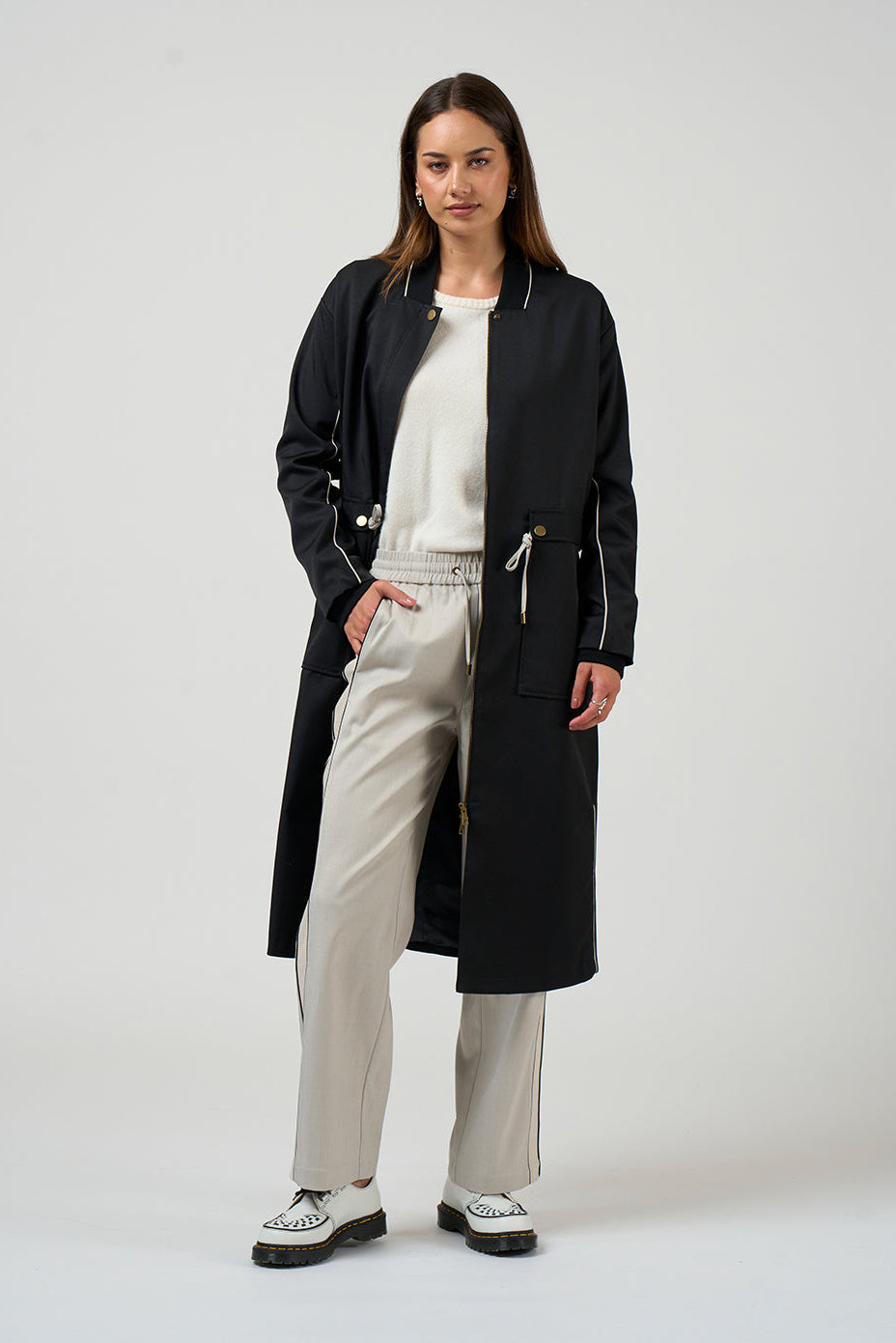 MADLY SWEETLY TACTICAL COAT - BLACK - THE VOGUE STORE