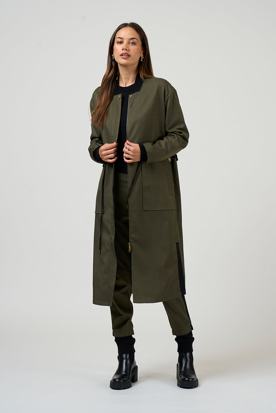 MADLY SWEETLY TACTICAL COAT - KHAKI - THE VOGUE STORE