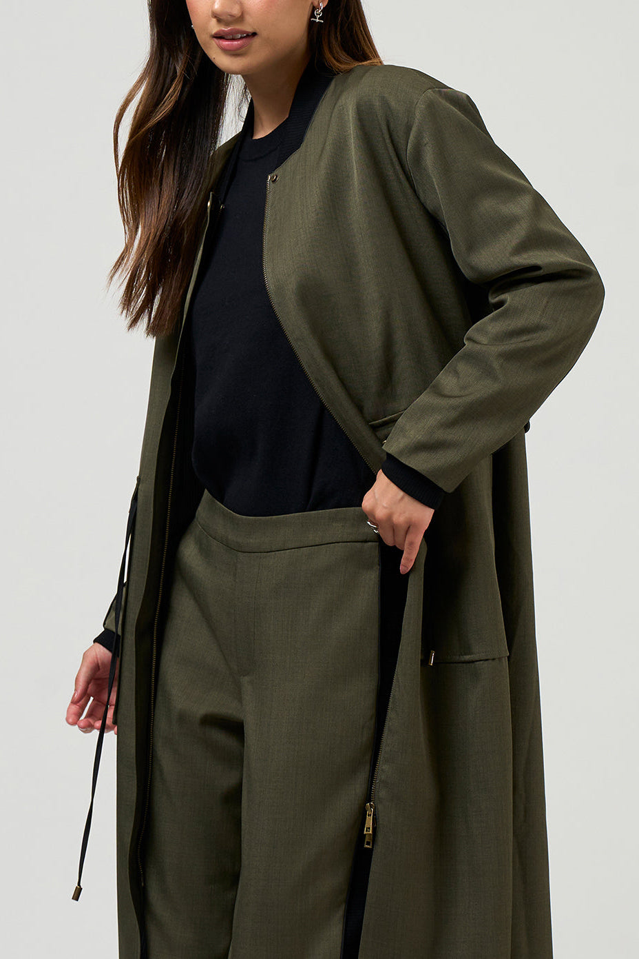 MADLY SWEETLY TACTICAL COAT - KHAKI - THE VOGUE STORE