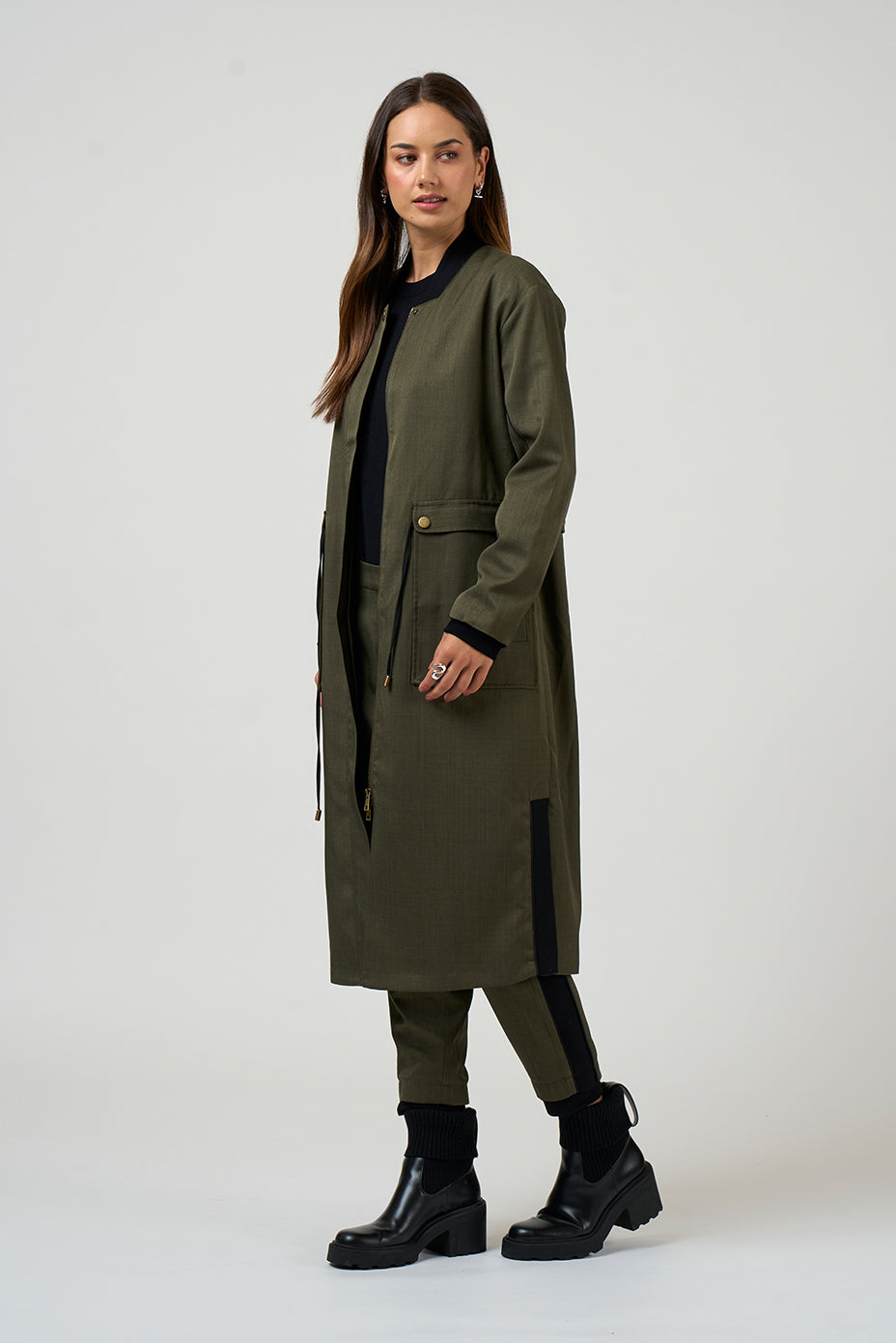 MADLY SWEETLY TACTICAL COAT - KHAKI - THE VOGUE STORE