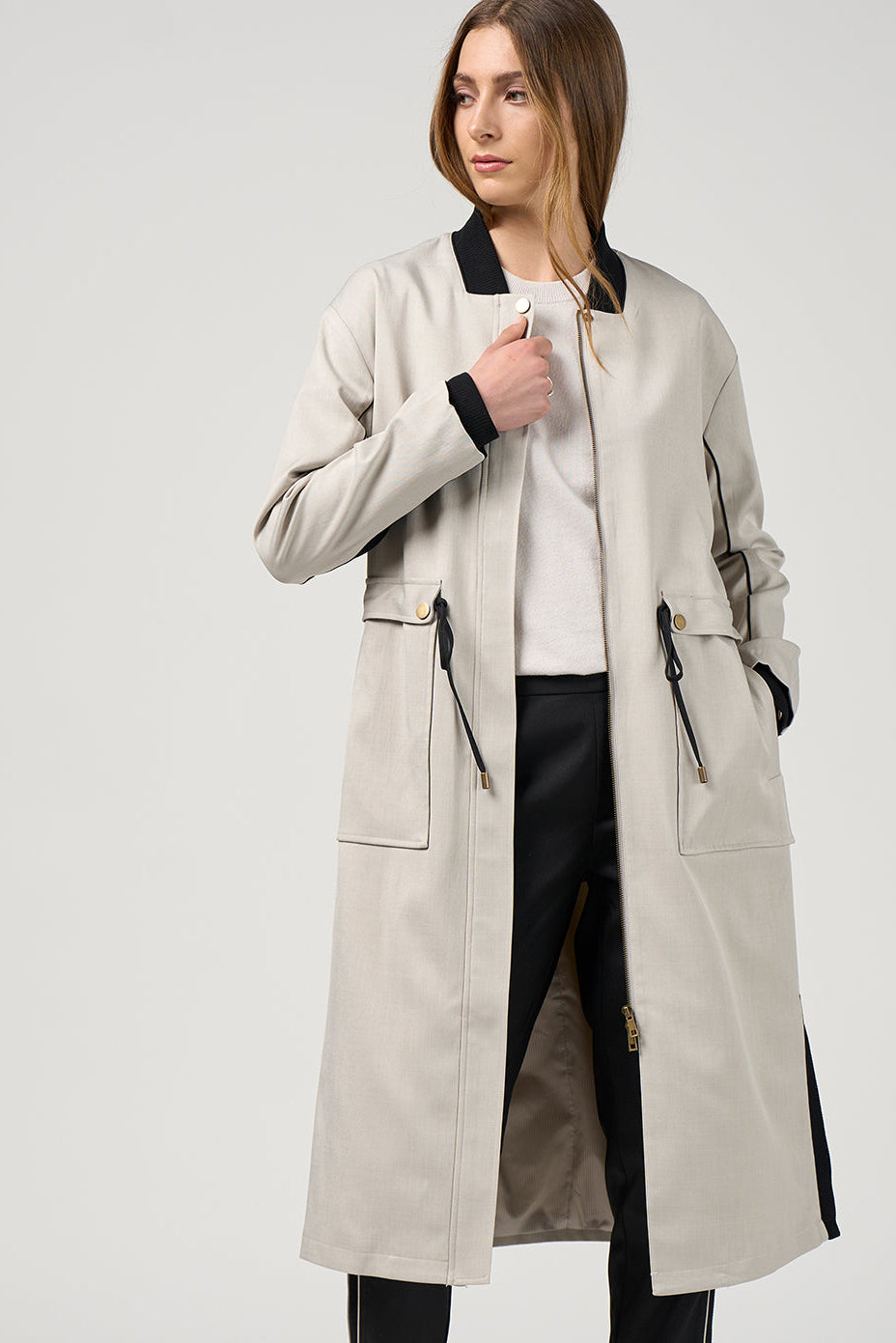 MADY SWEETLY TACTICAL COAT - PUMICE - THE VOGUE STORE