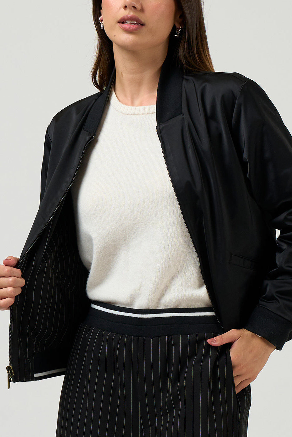 MADLY SWEETLY TRAX JACKET - BLACK/BLACK - THE VOGUE STORE