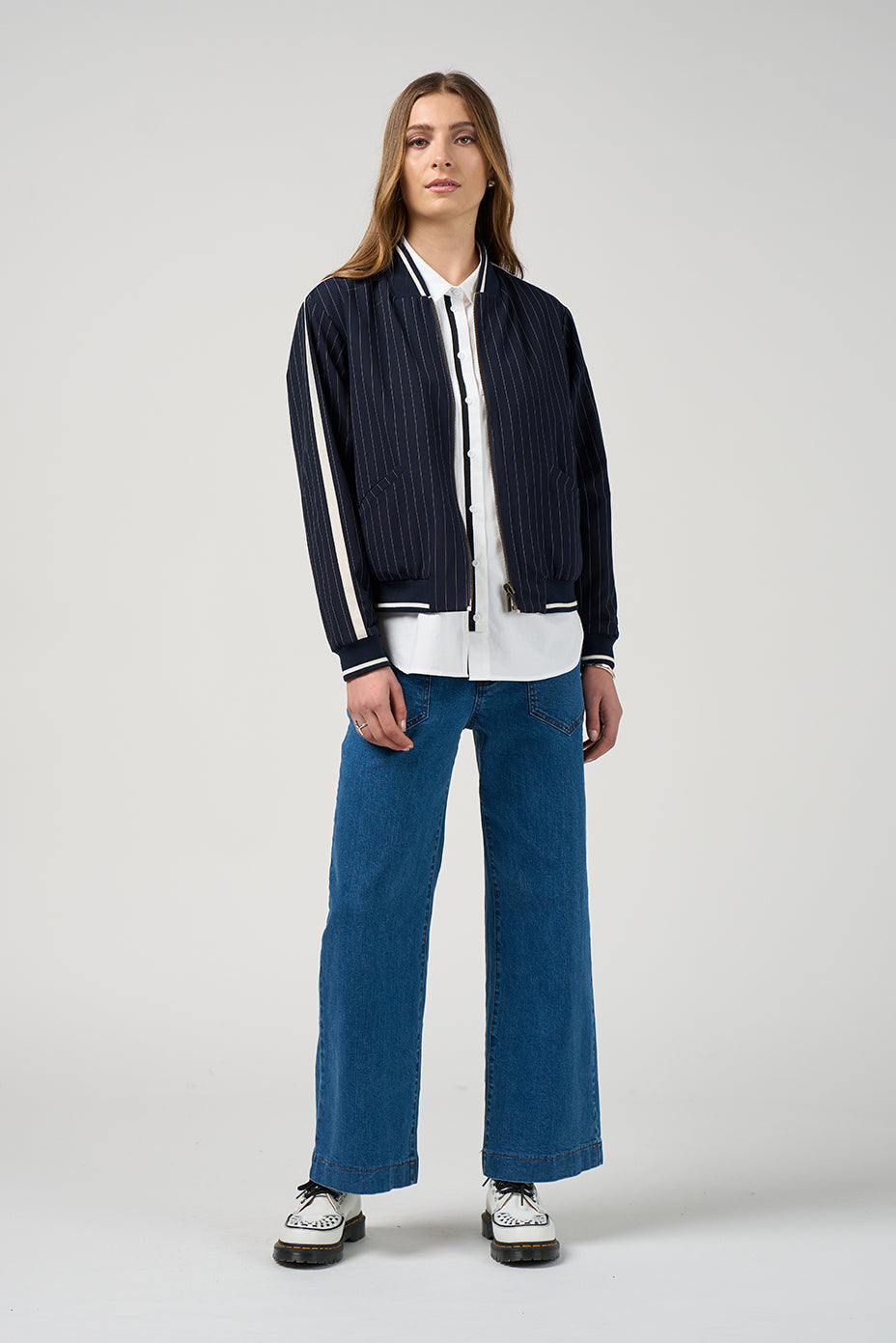 MADLY SWEETLY TRAX JACKET - NAVY/VANILLA - THE VOGUE STORE