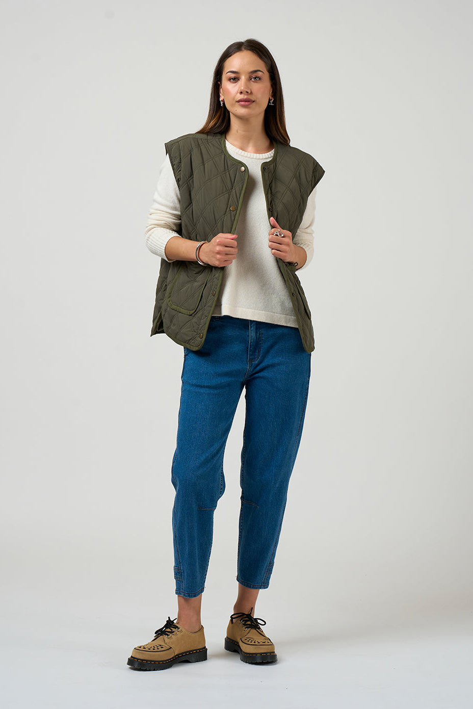MADLY SWEETLY TETRIS JACKET - KHAKI - THE VOGUE STORE