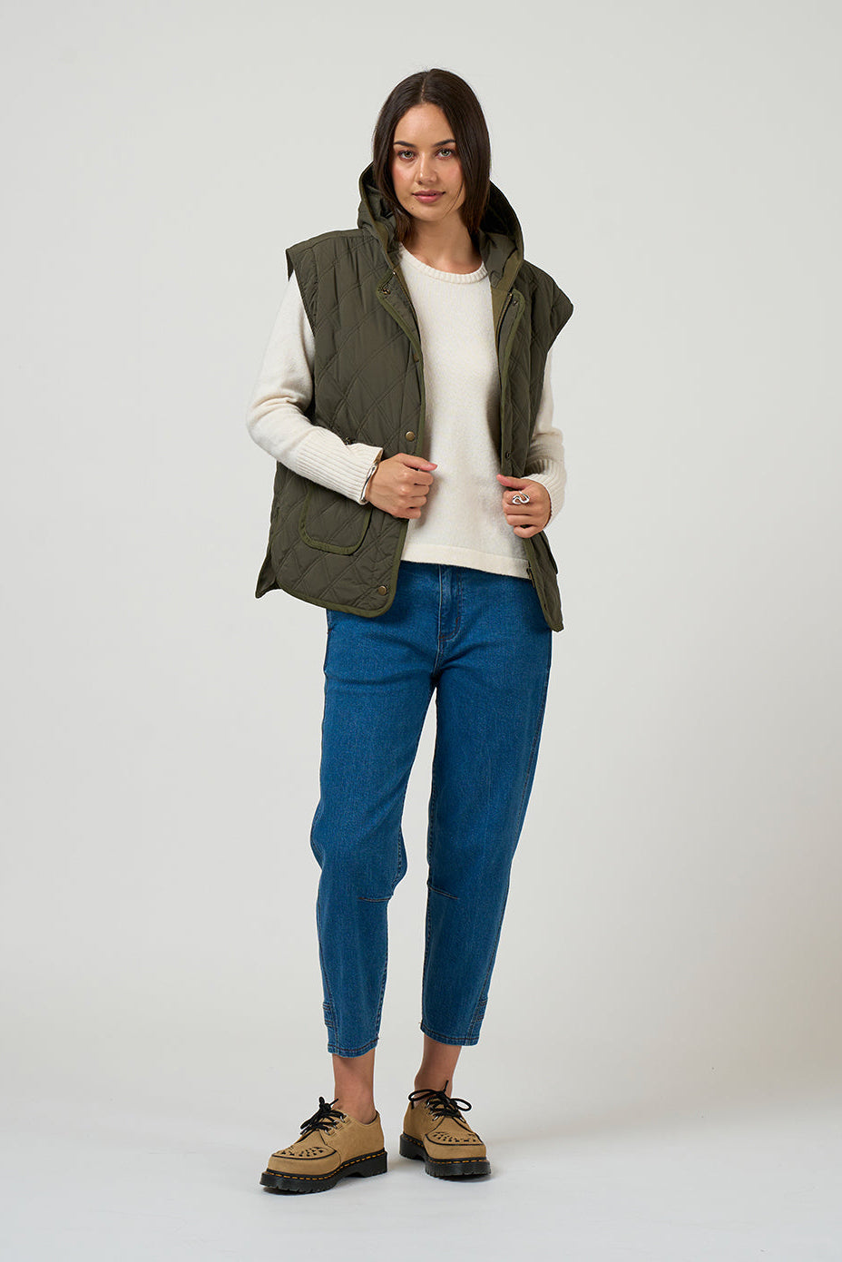 MADLY SWEETLY TETRIS JACKET - KHAKI - THE VOGUE STORE