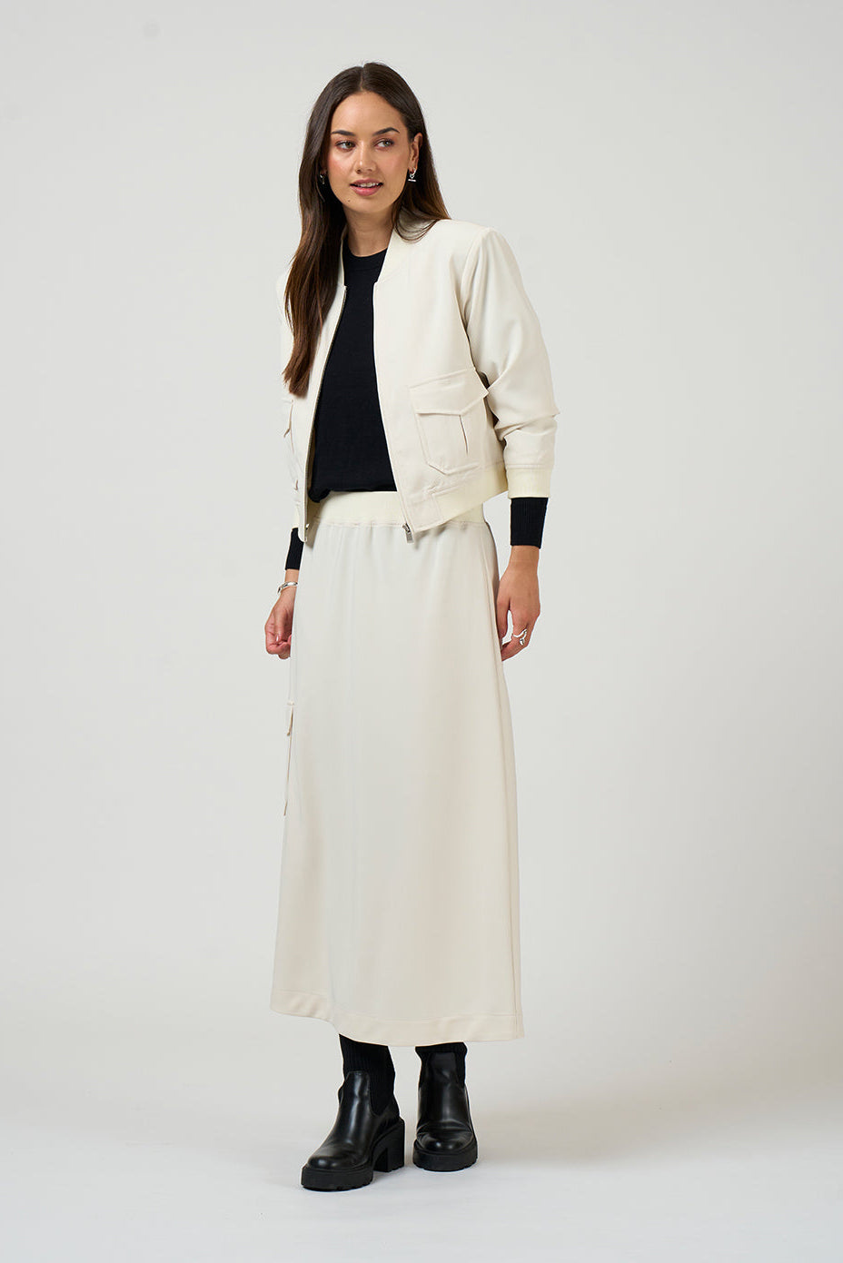 MADLY SWEETLY CAVALRY SKIRT - VANILLA - THE VOGUE STORE