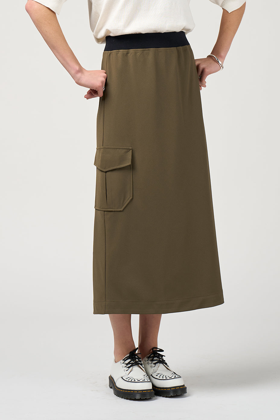 MADLY SWEETLY CAVALRY SKIRT - KHAKI - THE VOGUE STORE 