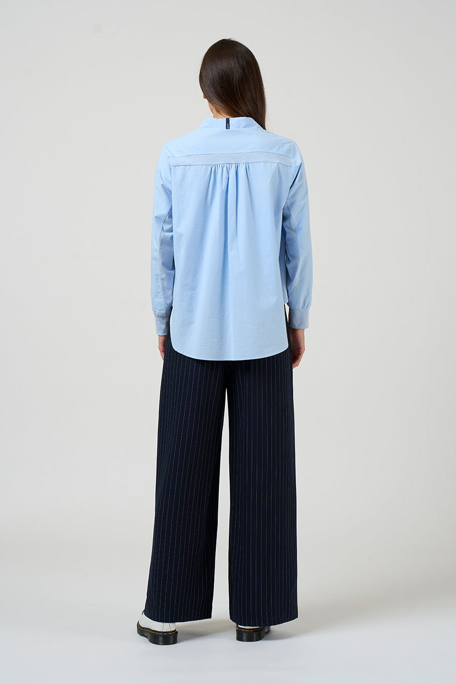 MADLY SWEETLY MIXED MEDIA SHIRT - SKY - THE VOGUE STORE