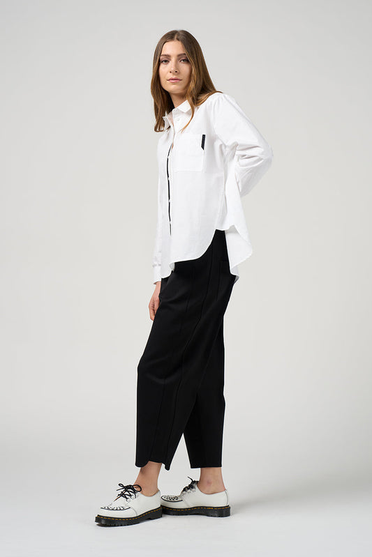 MADLY SWEETLY MIXED MEDIA SHIRT - WHITE - THE VOGUE STORE