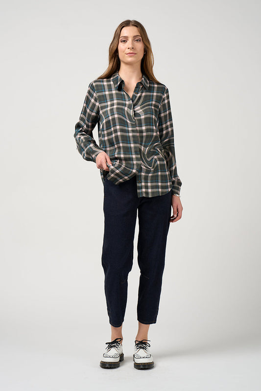 MADLY SWEETLY ILLUSION SHIRT - KHAKI MULTI - THE VOGUE STORE