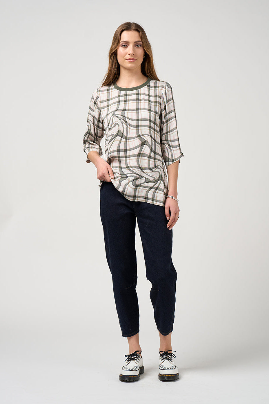 MADLY SWEETLY ILLUSION TOP - PUMICE MULTI - THE VOGUE STORE
