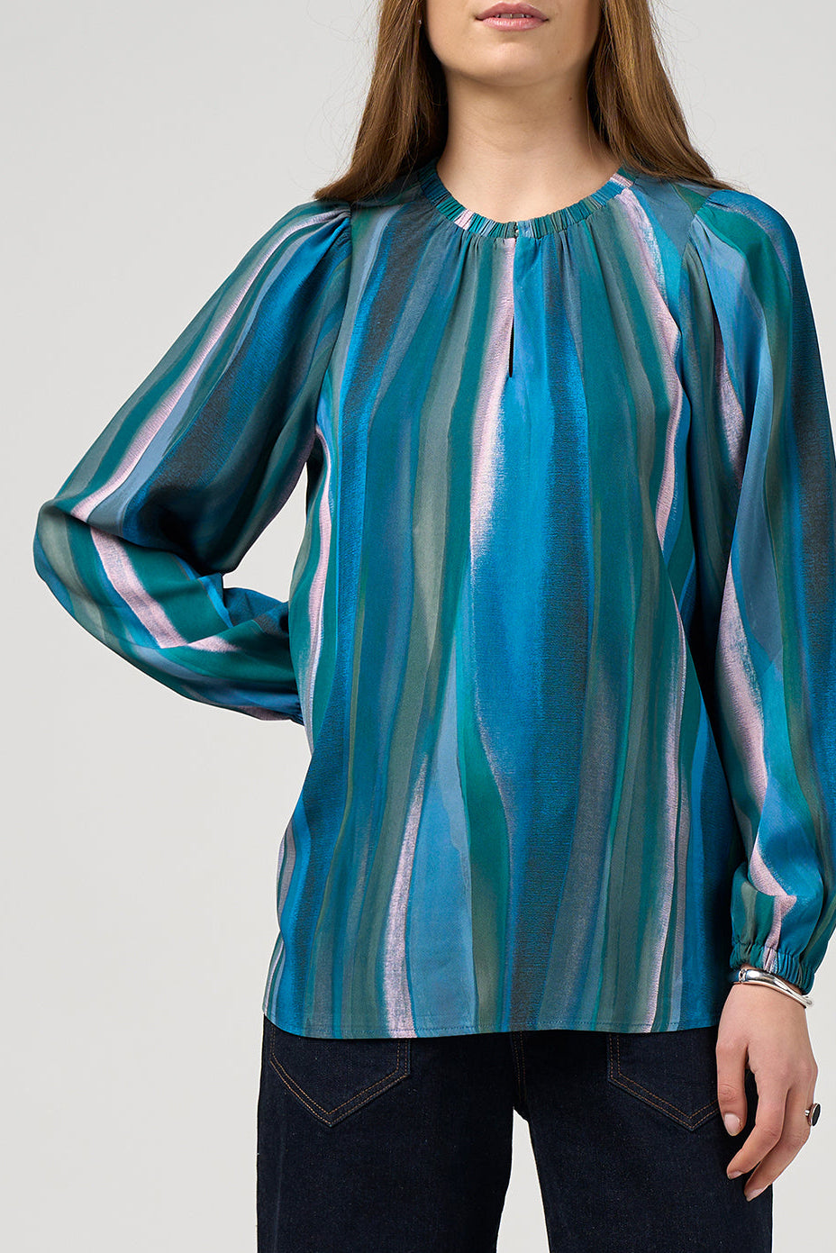 MADLY SWEETLY SWAY TOP - BLUE MULTI - THE VOGUE STORE