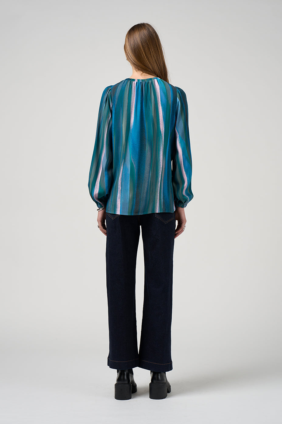 MADLY SWEETLY SWAY TOP - BLUE MULTI - THE VOGUE STORE