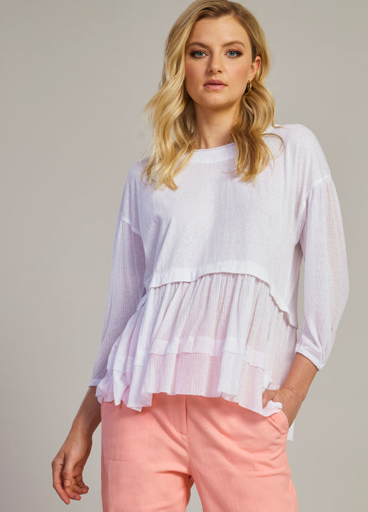 MADLY SWEETLY GELATI TOP - WHITE - RV - THE VOGUE STORE