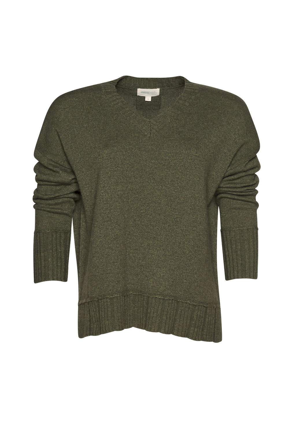 MADLY SWEETLY GIRLS CLUB SWEATER - OLIVE - THE VOGUE STORE