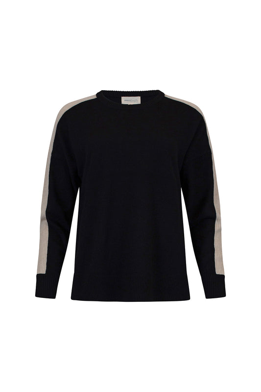 MADLY SWEETLY GETAWAY CREW SWEATER - BLACK - THE VOGUE STORE