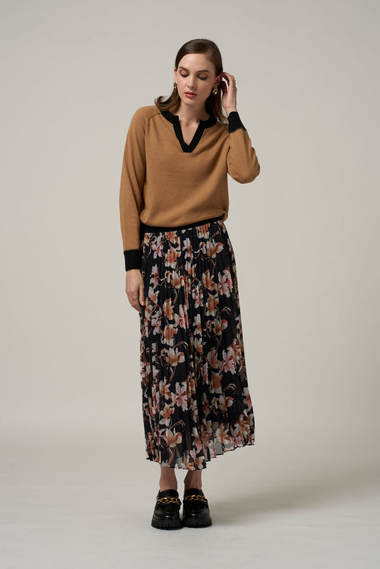 MADLY SWEETLY LILAH SKIRT - BLACK MULTI - THE VOGUE STORE