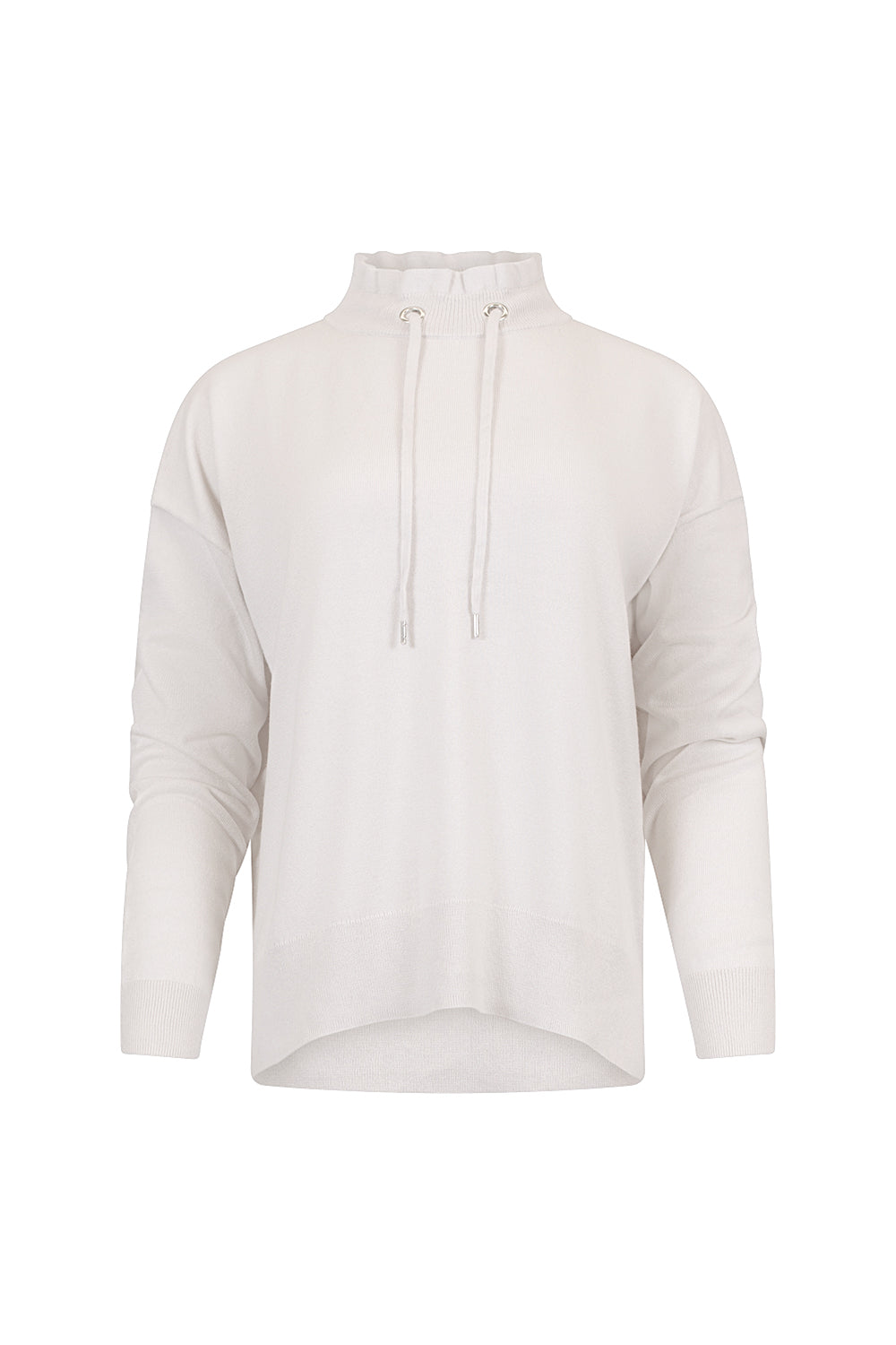 MADLY SWEETLY EVERYWEAR DRAWSTRING SWEATER - SILVER - THE VOGUE STORE