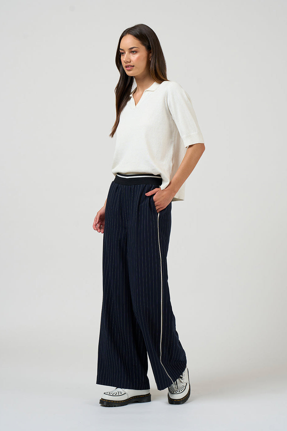 MADLY SWEETLY TRAX PANT - NAVY - THE VOGUE STORE