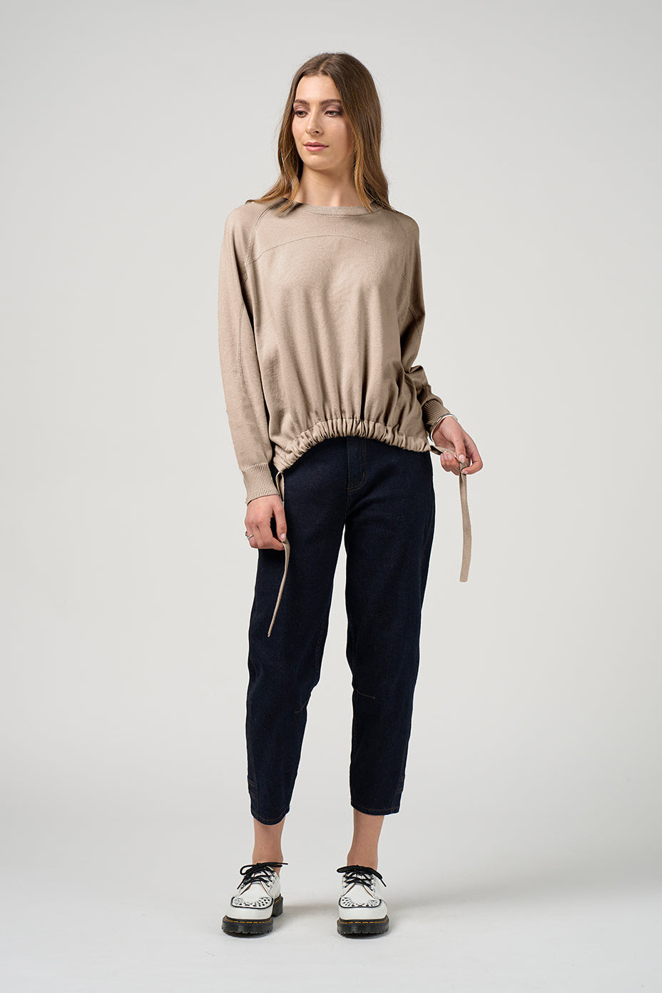 MADLY SWEETLY CURRENT SWEATER - BISCUIT - THE VOGUE STORE