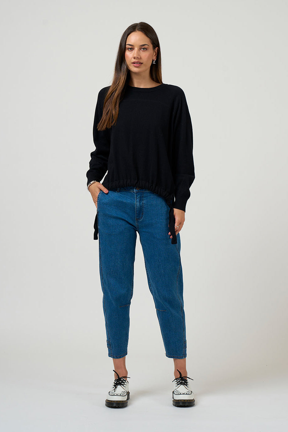 MADLY SWEETLY CURRENT SWEATER - BLACK - THE VOGUE STORE 