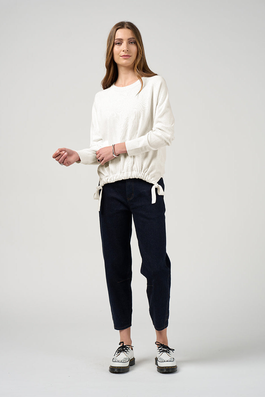 MADLY SWEETLY CURRENT SWEATER - WINTER WHITE - THE VOGUE STORE