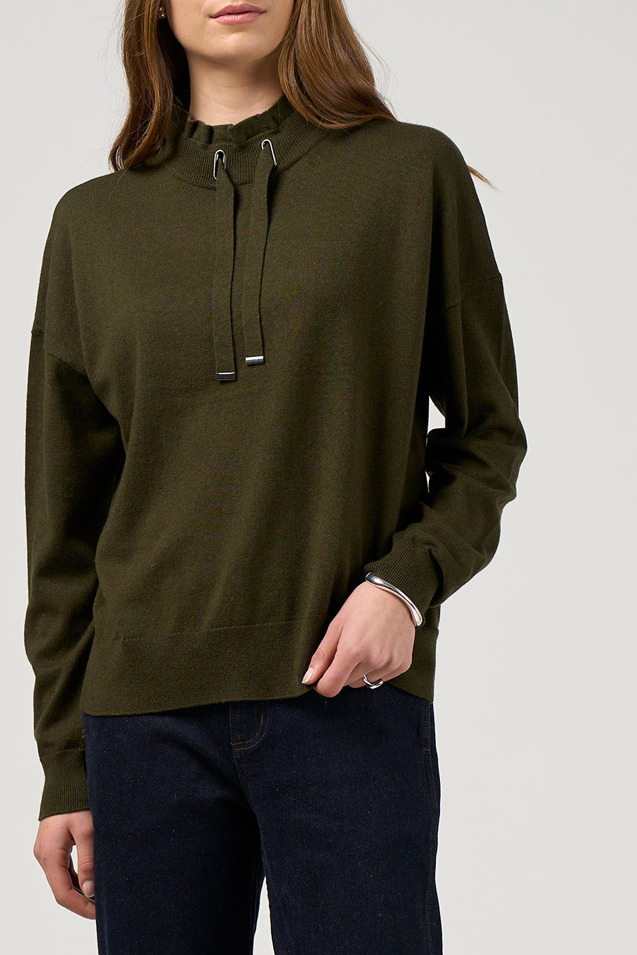 MADLY SWEETLY CIRCUIT SWEATER - KHAKI - THE VOGUE STORE