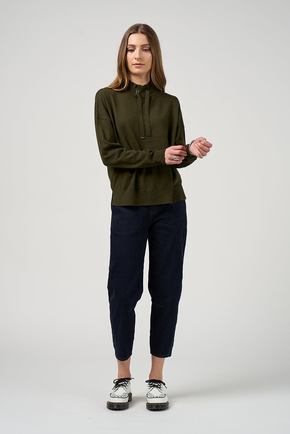 MADLY SWEETLY CIRCUIT SWEATER - KHAKI - THE VOGUE STORE