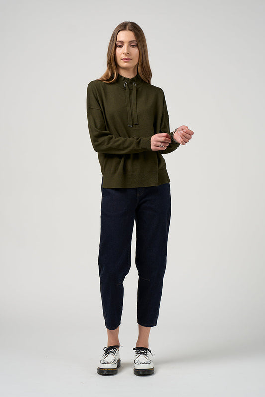 MADLY SWEETLY CIRCUIT SWEATER - KHAKI - THE VOGUE STORE