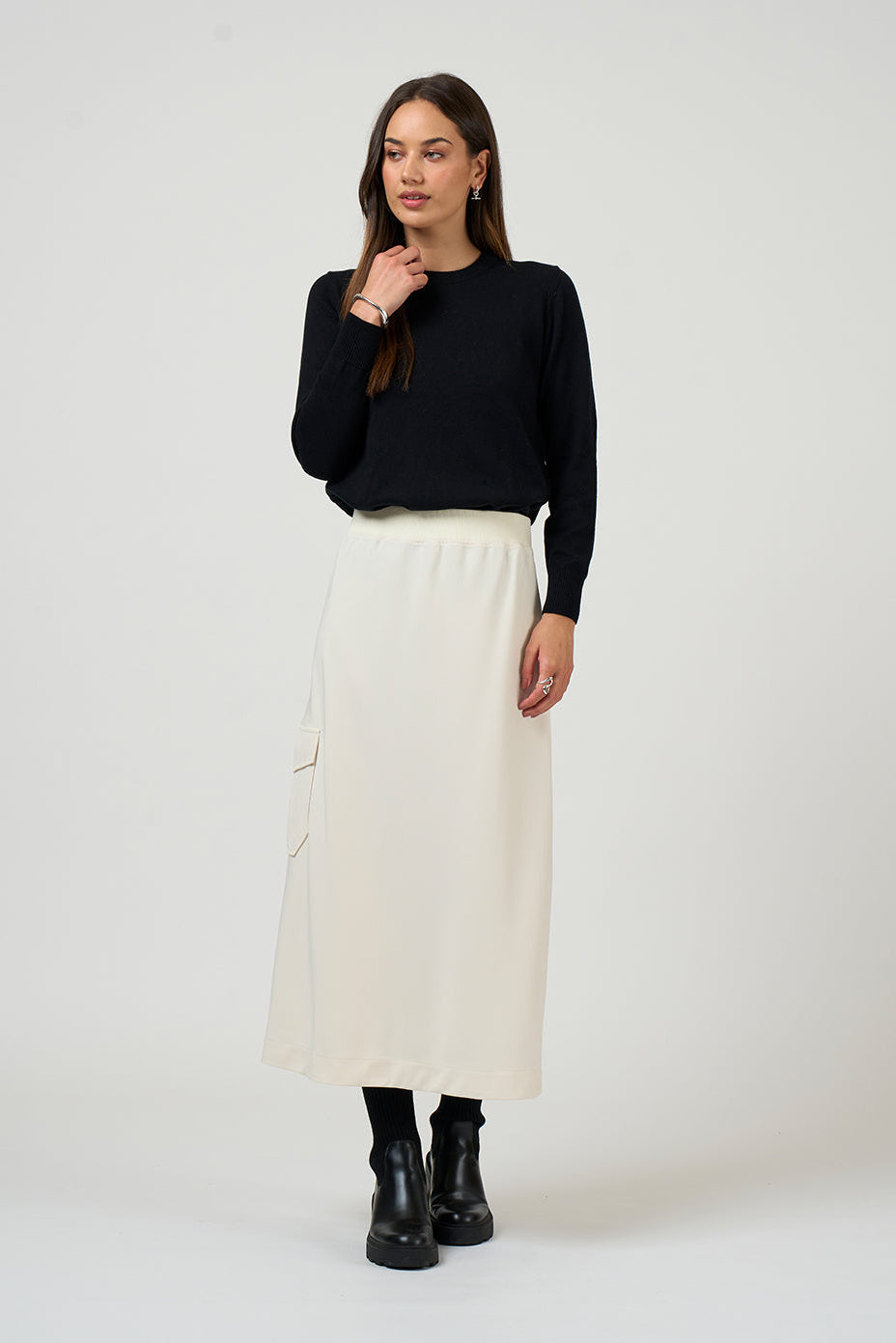 MADLY SWEETLY CAVALRY SKIRT - VANILLA - THE VOGUE STORE