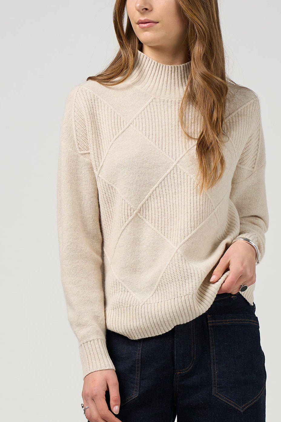 MADLY SWEETLY DRESSAGE SWEATER - LIGHT STONE - THE VOGUE STORE