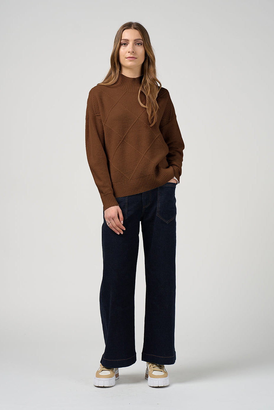 MADLY SWEETLY DRESSAGE SWEATER - MOCHA - THE VOGUE STORE