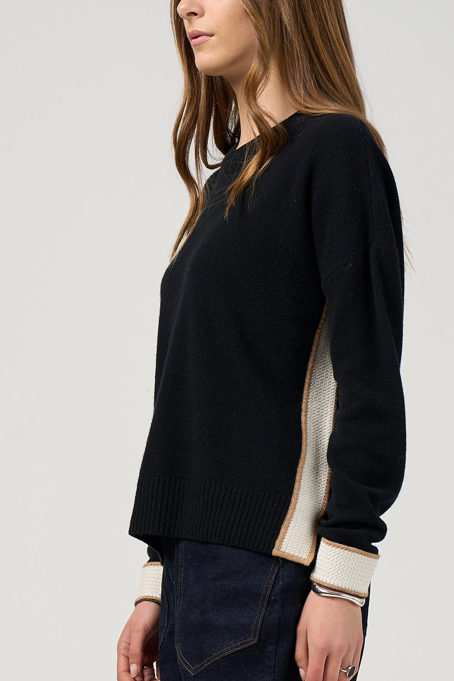 MADLY SWEETLY COLLEGE SWEATER - BLACK/WINTER - THE VOGUE STORE
