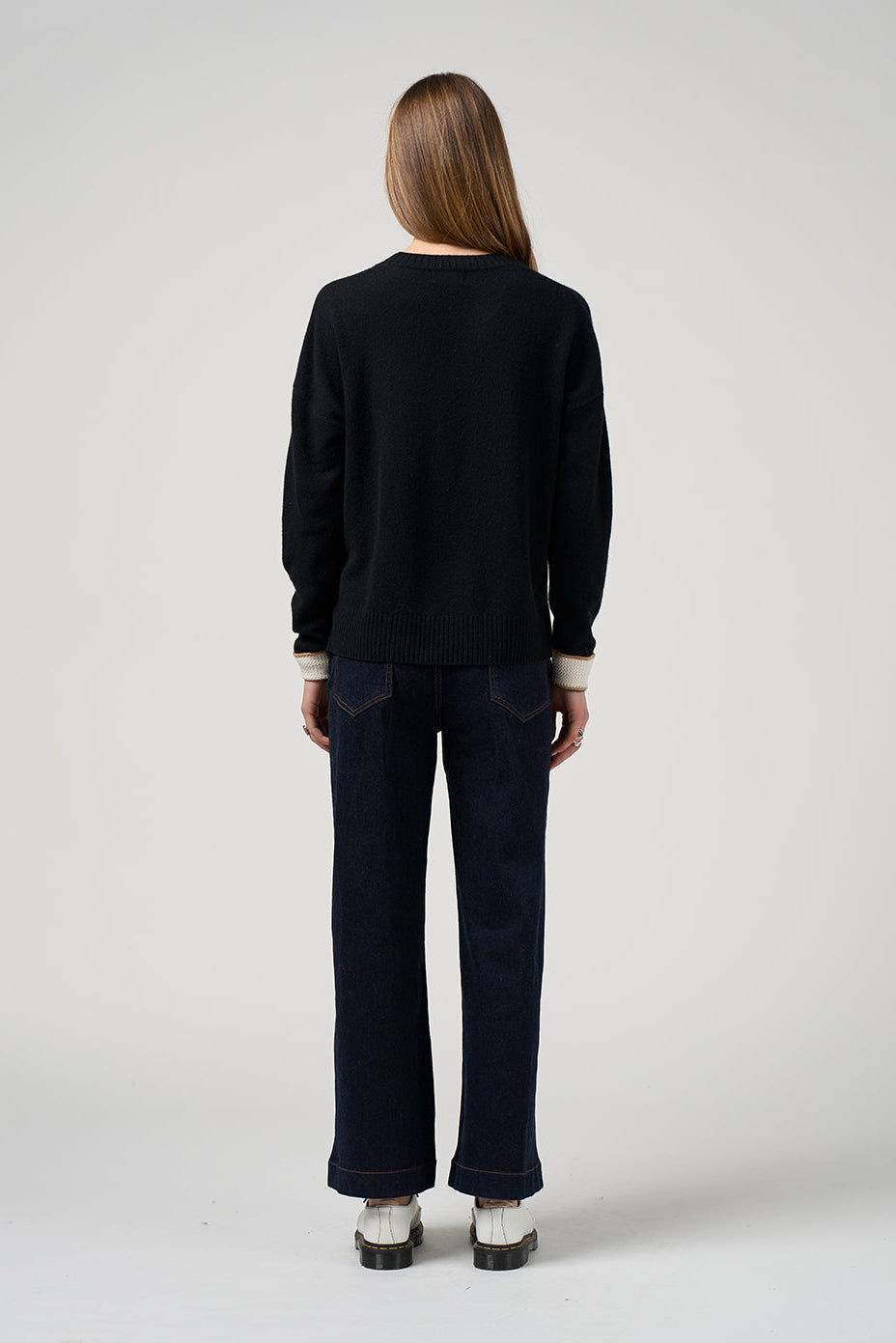 MADLY SWEETLY COLLEGE SWEATER - BLACK/WINTER - THE VOGUE STORE