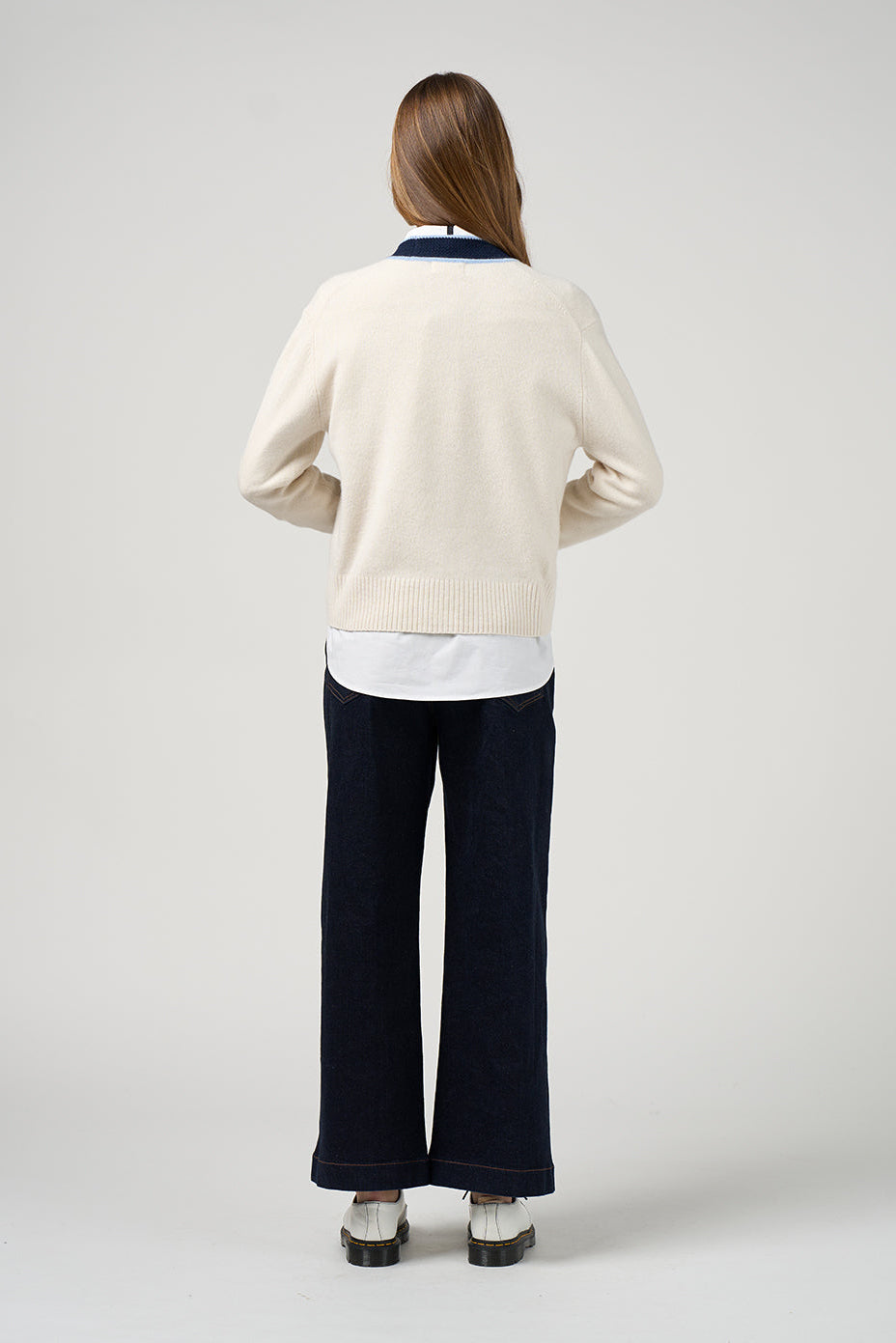 MADLY SWEETLY COLLEGE CARDI - WINTER WHITE - THE VOGUE STORE