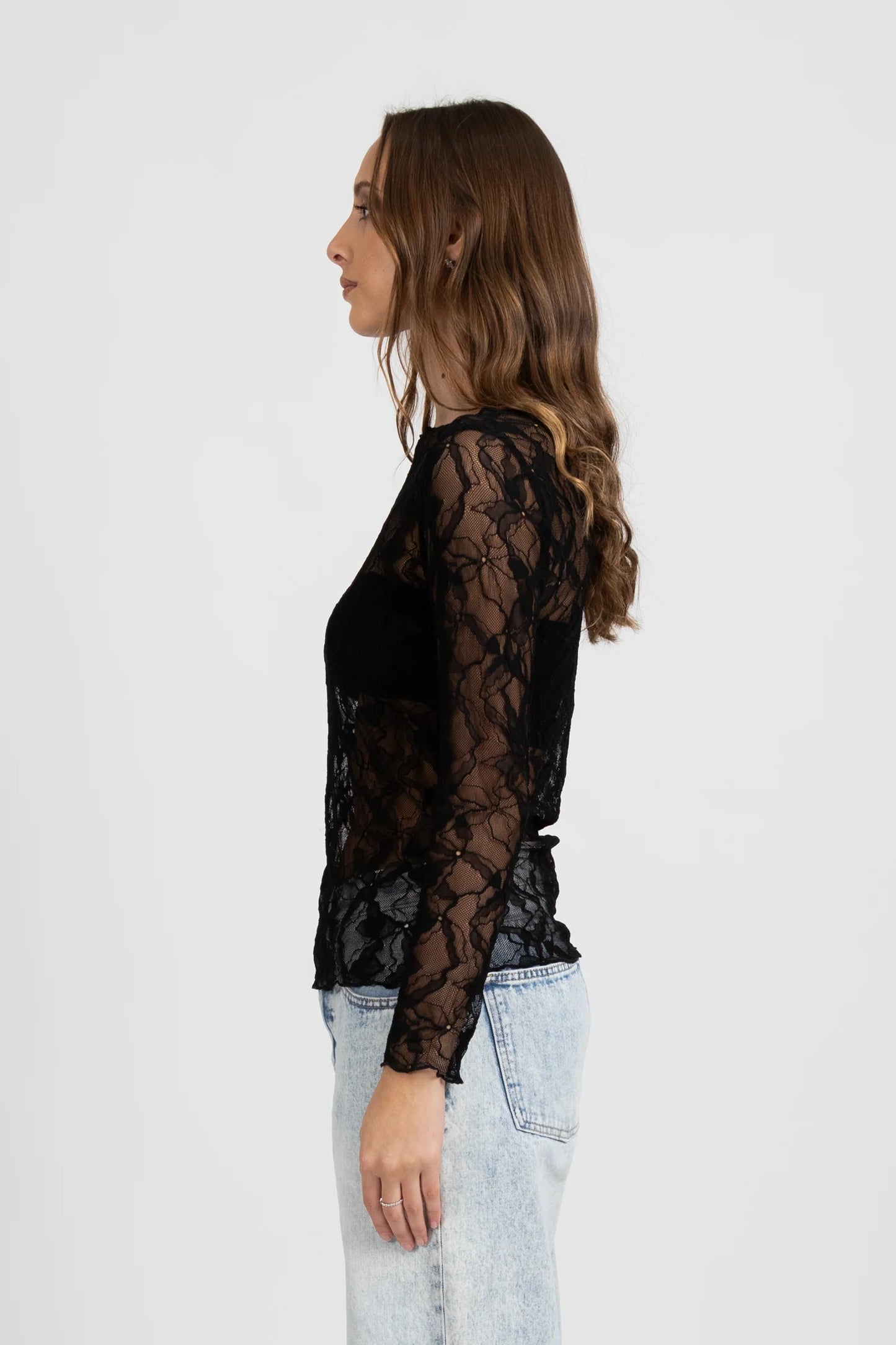 FEDERATION IRIS LONG SLEEVE TOP - BLACK - THE VOGUE STORE